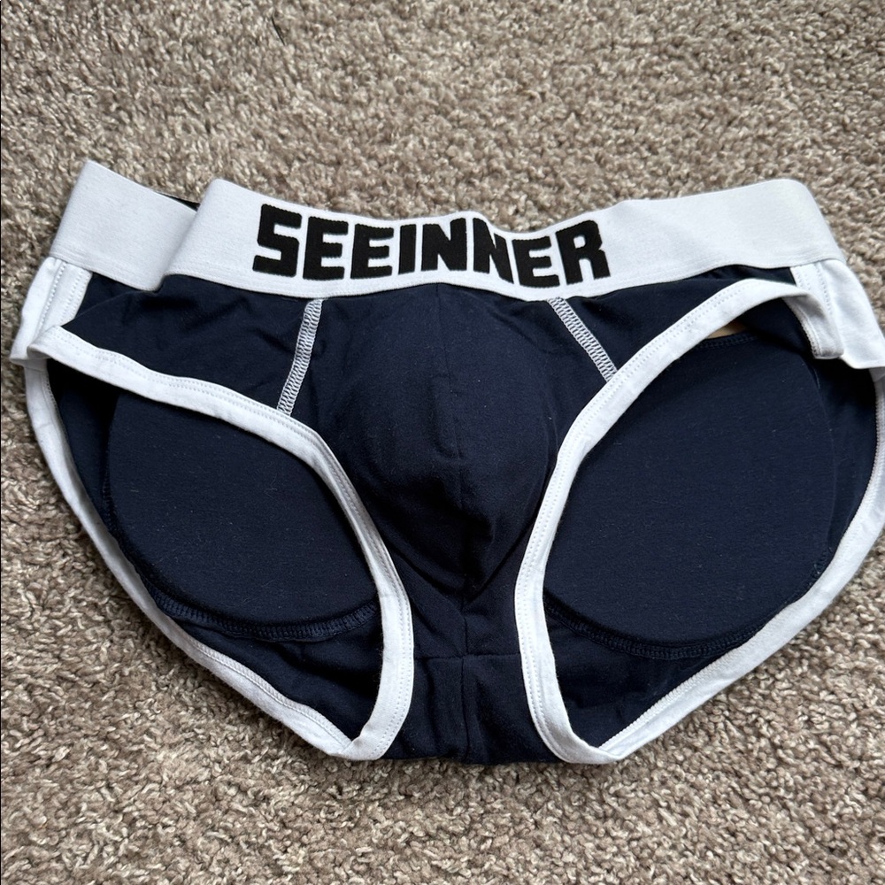 Men's Black Padded Underwear both front and back. M